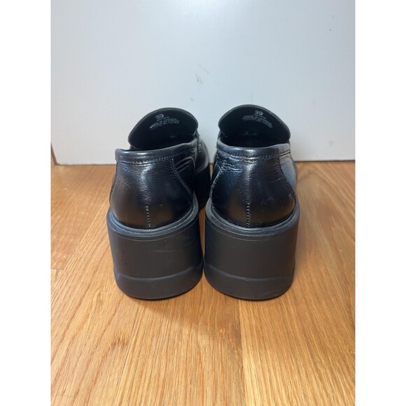 Free People Platform Loafer Shoes Womens EU Size 39 US 8.5 Black Chunky Lug Sole - Picture 6 of 11